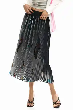 Wehkamp Desigual gebloemde midi rok zwart aanbieding