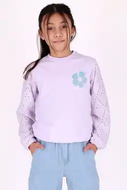 Wehkamp B.Nosy sweater lila broderie aanbieding