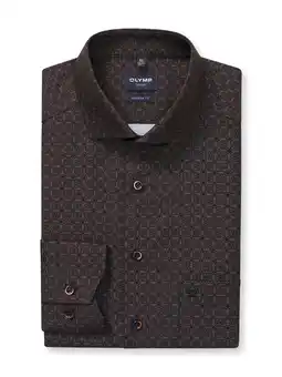 Wehkamp Olymp getailleerd casual overhemd bruin aanbieding