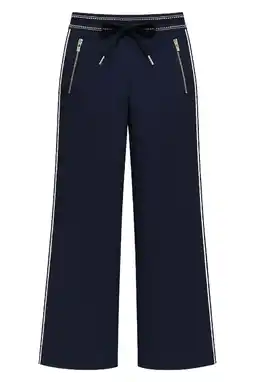 Wehkamp Zoso wide leg regularwaist casual broek donkerblauw aanbieding