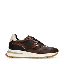 Wehkamp Manfield leren sneakers bruin aanbieding