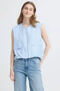 Wehkamp ICHI gilet lichtblauw aanbieding