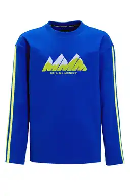 Wehkamp Me & My Monkey longsleeve met mountainprint blauw aanbieding