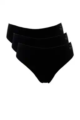 Wehkamp My Basic by After Eden seamless string (set van 3) zwart aanbieding
