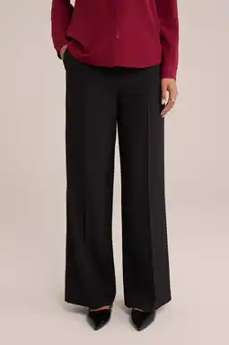 Wehkamp WE Fashion wide leg highwaist pantalon zwart aanbieding