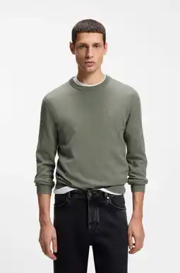 Wehkamp BOSS pullover fijn gebreid grijsgroen aanbieding
