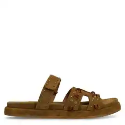 Wehkamp Manfield suède slippers cognac aanbieding