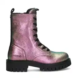 Wehkamp Vingino leren veterboots metallic roze aanbieding