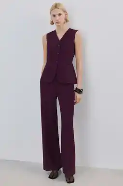 Wehkamp Mango jumpsuit donkerpaars aanbieding