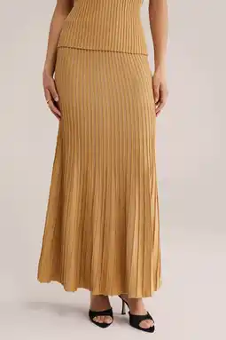 Wehkamp WE Fashion maxi rok met lurex oker aanbieding