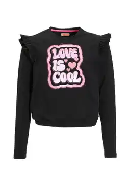Wehkamp Orange Stars Longsleeve met printopdruk zwart aanbieding