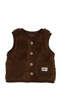 Wehkamp BESS teddy gilet bruin aanbieding