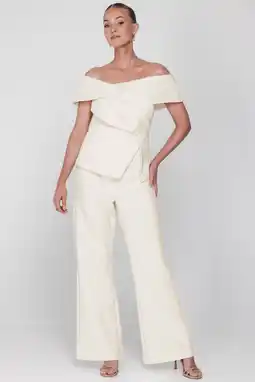 Wehkamp Accentil wide leg highwaist pantalon ecru aanbieding