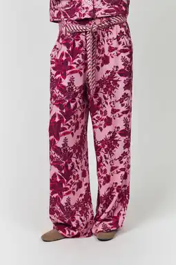Wehkamp Lollys Laundry wide leg highwaist broek roze aanbieding