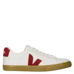 Wehkamp Veja Esplar Logo leren sneakers wit/rood aanbieding