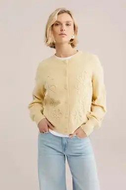 Wehkamp WE Fashion gebloemde vest lichtgeel aanbieding