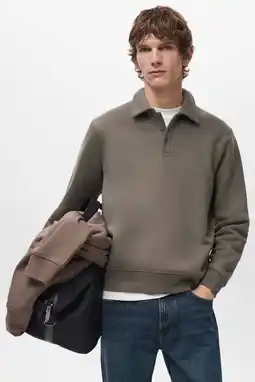 Wehkamp Mango Man sweater kaki aanbieding