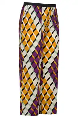 Wehkamp Plus Basics travelstof wide leg regularwaist gestreepte broek aanbieding