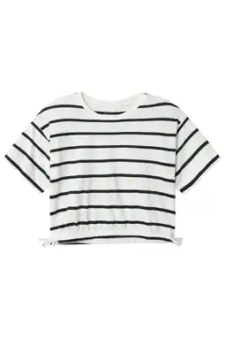 Wehkamp NAME IT KIDS gestreept T-shirt NKFFUNION ecru/zwart aanbieding