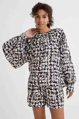 Wehkamp Ruby blouse met linnen all-overprint aanbieding