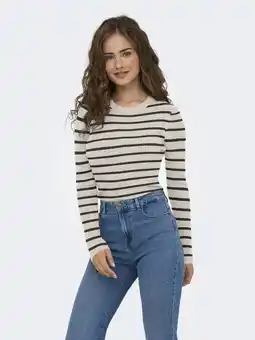Wehkamp ONLY gestreepte pullover rib gebreid aanbieding
