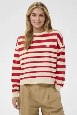 Wehkamp Saint Tropez gestreepte sweater rood aanbieding