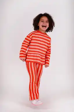 Wehkamp The New Chapter flared gestreepte legging rood aanbieding