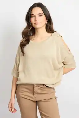 Wehkamp CS the Label pullover beige gebreid aanbieding