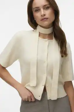 Wehkamp VERO MODA vest ecru gebreid aanbieding