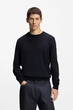 Wehkamp HUGO gebreide trui donkerblauw aanbieding