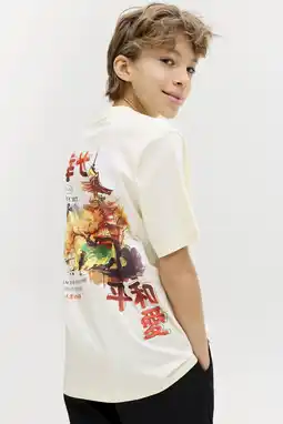 Wehkamp JACK & JONES JUNIOR T-shirt met backprint wit aanbieding