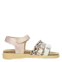 Wehkamp Develab leren sandalen roze/groen/bruin aanbieding