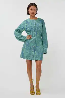 Wehkamp Studio AMAYA denim gebloemde spijkerjurk light blue denim aanbieding