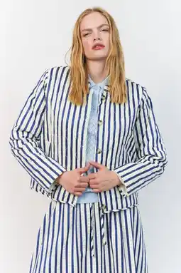 Wehkamp Lollys Laundry gestreepte zomerjas blauw aanbieding