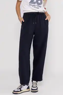 Wehkamp Poools jersey highwaist casual broek donkerblauw aanbieding