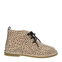 Wehkamp Mavies leren veterboots zand/zwart aanbieding