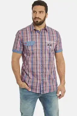 Wehkamp Jan Vanderstorm casual overhemd WIM Plus Size donkerblauw aanbieding