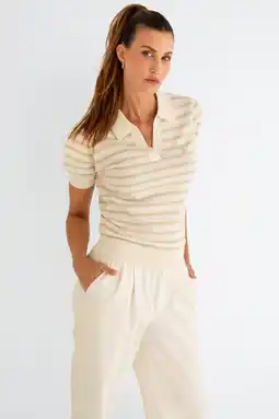 Wehkamp Maicazz & Zizo gestreepte top ecru aanbieding