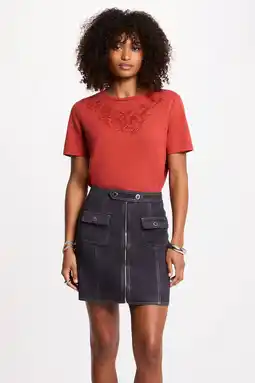 Wehkamp Morgan T-shirt donker oranje met glitter aanbieding