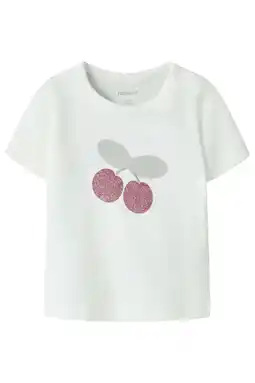 Wehkamp NAME IT BABY T-shirt wit met glitter aanbieding