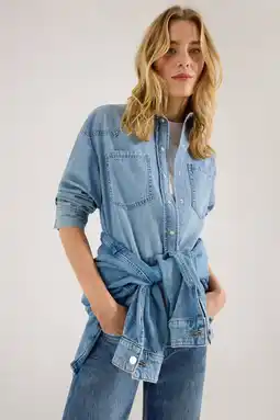 Wehkamp s.Oliver denim blouse light blue denim aanbieding