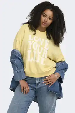 Wehkamp ONLY CARMAKOMA sweater lichtgeel aanbieding