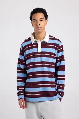 Wehkamp America Today oversized gestreepte polo blauw aanbieding