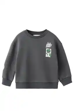 Wehkamp Mango Kids sweater met backprint antraciet aanbieding