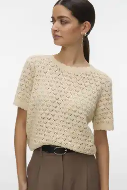 Wehkamp VERO MODA trui ecru gebreid aanbieding