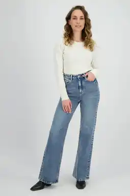Wehkamp Raizzed highwaist wide jeans medium blue denim aanbieding