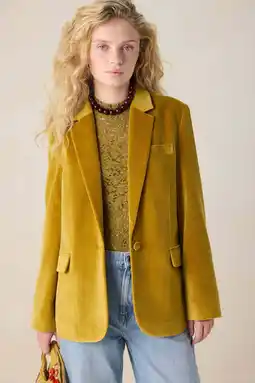 Wehkamp Sissy-Boy fluwelen regular blazer geel aanbieding