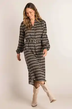 Wehkamp Ivy Beau blousejurk bruin aanbieding