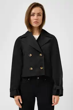 Wehkamp QS korte trenchcoat zwart aanbieding