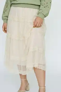 Wehkamp VERO MODA CURVE A-lijn rok beige aanbieding